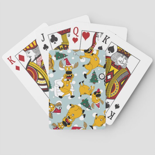 Hirschfest: Weihnachtsmuster Spielkarten (Rückseite)