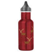 Hirschflasche mit Name Edelstahlflasche (Links)