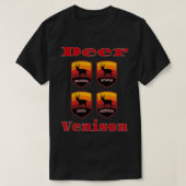 Hirschfleisch für das Abendessen Venison Retro T-Shirt (Design vorne)
