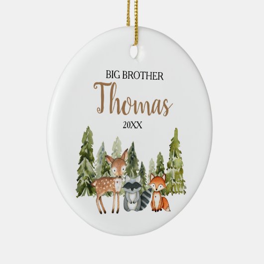 Hirschfoxwald Big Brother Weihnachtsgeschenk Keramik Ornament (Rechts)