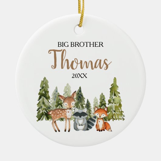 Hirschfoxwald Big Brother Weihnachtsgeschenk Keramik Ornament (Vorne)