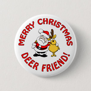 "Hirschfreund" - Weihnachtsknopf Button