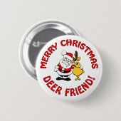 "Hirschfreund" - Weihnachtsknopf Button (Vorne & Hinten)