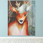 Hirschgemische Medien Leinwanddruck (Insitu (Holzboden))