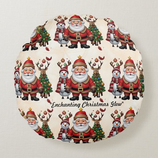 "Hirschgeschenk" Rundes Kissen (Vorderseite)