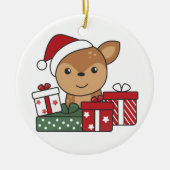 Hirschgeschenk Wintertiere Hirsche Keramik oder Ornament (Vorne)