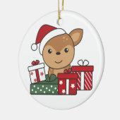Hirschgeschenk Wintertiere Hirsche Keramik oder Ornament (Links)