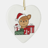 Hirschgeschenk Wintertiere Hirsche Keramik oder Ornament (Rechts)