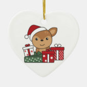Hirschgeschenk Wintertiere Hirsche Keramik oder Ornament (Vorne)