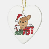 Hirschgeschenk Wintertiere Hirsche Keramik oder Ornament (Links)