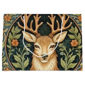 Hirschgesicht in blumengeschmückter Vintager Gesta Große Geschenktüte (Vorderseite)