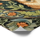 Hirschgesicht in blumengeschmückter Vintager Gesta Poster (Ecke)