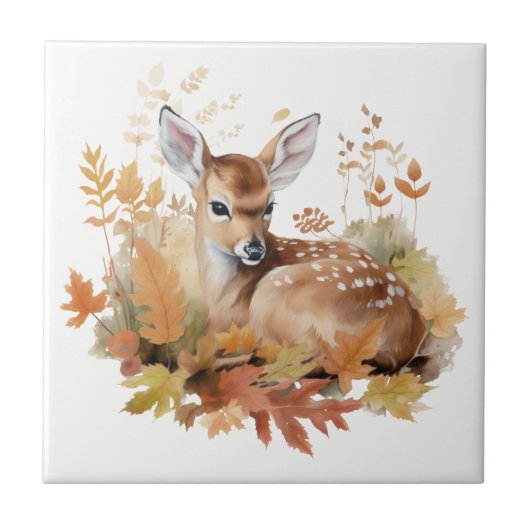 Hirschgewächse im Herbst Fliese (Vorderseite)