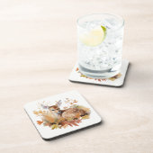 Hirschgewächse im Herbst Getränkeuntersetzer (Rechte Seite)