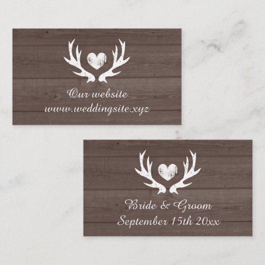 Hirschgewächse Logo Braun rustikales Holz Brauerei Begleitkarte (Vorne/Hinten)