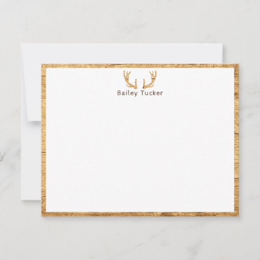 Hirschgewächse Rustikaler Jagdjäger Mitteilungskarte (Vorderseite)