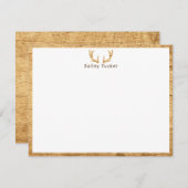 Hirschgewächse Rustikaler Jagdjäger Mitteilungskarte (Vorne/Hinten)