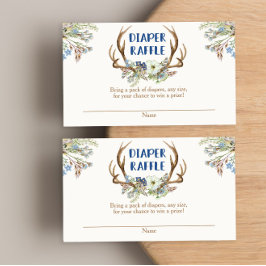 Hirschgeweih für rustikale Babydusche - Gewinnkart Begleitkarte