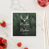 Hirschgeweih Wald Kiefer Wald Hochzeit Serviette (Beispiel)