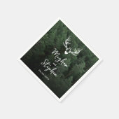 Hirschgeweih Wald Kiefer Wald Hochzeit Serviette (Ecke)