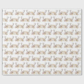 Hirschgeweihe mit Blumenstrauß Geschenkpapier (Flach)