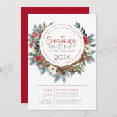 Hirschgeweihe mit Weihnachtskranz in Blume Feiertagskarte (Vorne/Hinten)