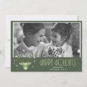 Hirschgeweihe Pfeile Weihnachtsfeiertag V2 Grüne I Einladung (Vorderseite)