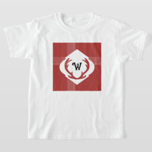 Hirschgeweihe Rustikal Minimales Monogramm Burgund T-Shirt