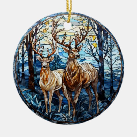 Hirschglas Keramik Ornament (Vorne)