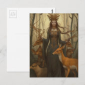Hirschgöttin im Wald Postkarte (Vorne/Hinten)