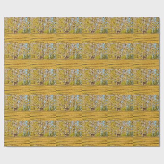 Hirschgras, blauer Himmel Geschenkpapier (Flach)