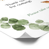 Hirschgrün Gold Babydusche Gefälligkeitszeichen Poster (Ecke)