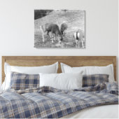 Hirschgruppe auf heißen Quellen Fotografie Leinwanddruck (Insitu (Schlafzimmer))