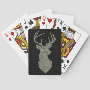 Hirschhaupt-Silhouette Buck Trophy in Camouflage Spielkarten
