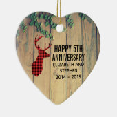 Hirschhaut mit Antlern auf Holzplanken mit Blätter Keramik Ornament (Rechts)