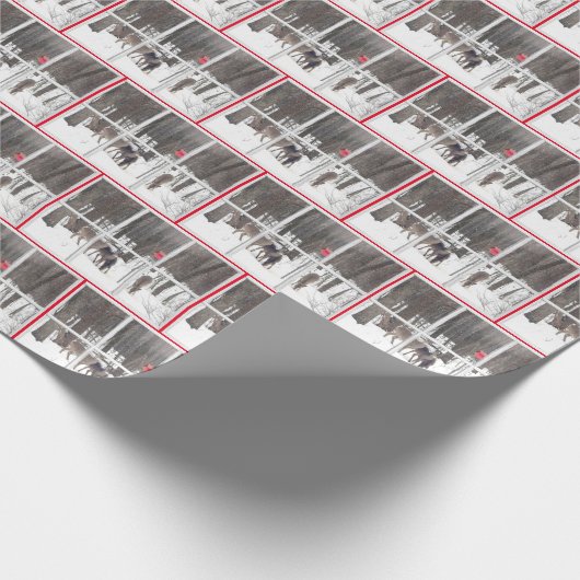 Hirschherde im Winterwald Geschenkpapier (Ecke)