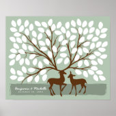 Hirschherz-Gästebuch - 100 Unterschriften Poster (Vorne)