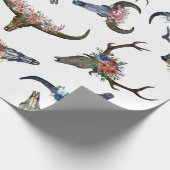 Hirschhorn-Blumenmuster Geschenkpapier (Ecke)