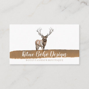 Hirschhorn-Geweih-Boho-Aquarell-Logo Visitenkarte