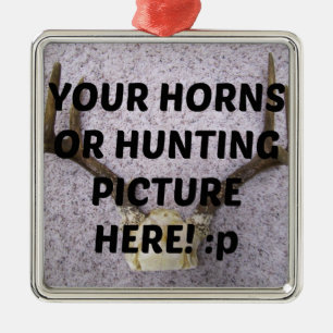 Hirschhorns Jagd nach Weihnachtsvorlage Silbernes Ornament