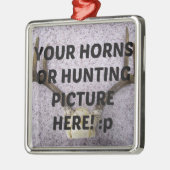 Hirschhorns Jagd nach Weihnachtsvorlage Silbernes Ornament (Links)