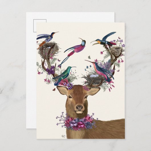 Hirschhüter, tropische Vogelnest Postkarte (Vorne/Hinten)