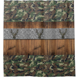 Hirschhütte in der Camouflage Wälder Kinderbecken Duschvorhang