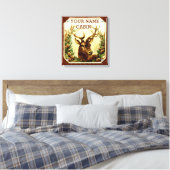 Hirschhütte Personalisiert mit Holzkörner Leinwanddruck (Insitu (Schlafzimmer))