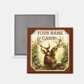 Hirschhütte Personalisiert mit Holzkörner Magnet (Vorderseite/Rückseite)