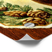 Hirschhütte Personalisiert mit Holzkörner Poster (Ecke)