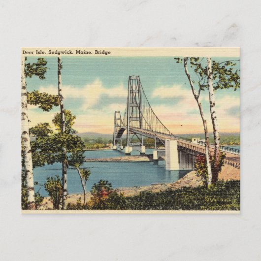 Hirschinsel, Sedgwick, Maine, Bridge Postkarte (Vorderseite)
