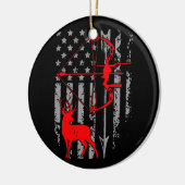 Hirschjagd Amerikanische Fahne Jagen Vierter von Keramik Ornament (Links)