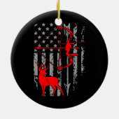 Hirschjagd Amerikanische Fahne Jagen Vierter von Keramik Ornament (Hinten)