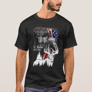 Hirschjagd Amerikanische Flagge eine Nation unter  T-Shirt